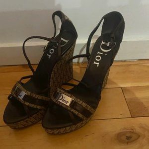 Dior Monogram Wedge Heels